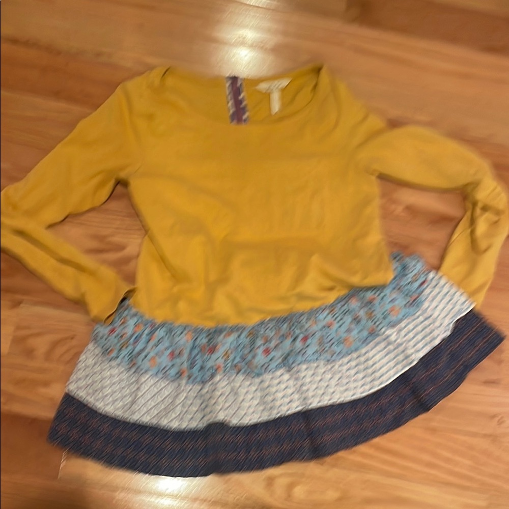 Matilda Jane Yellow Long Sleeve Top with Patterned Skirt